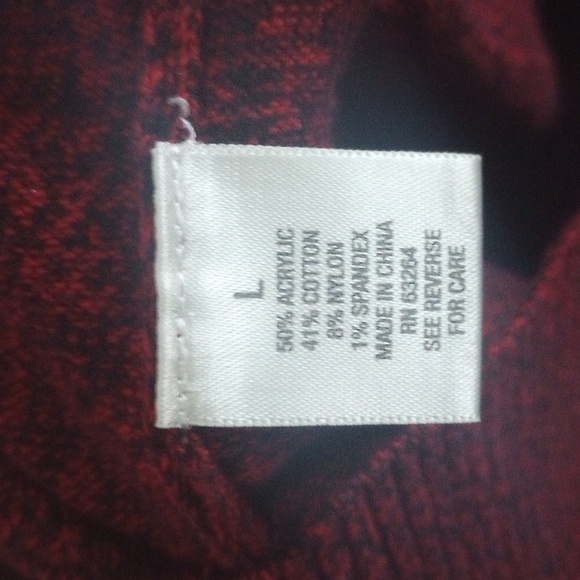 DRESSBARN Crimson and Black SWEATER Size Large - Picture 4 of 4